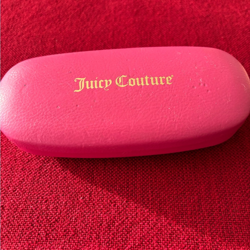 Juicy Couture Hot Pink Eyeglass Case with Gold Logo